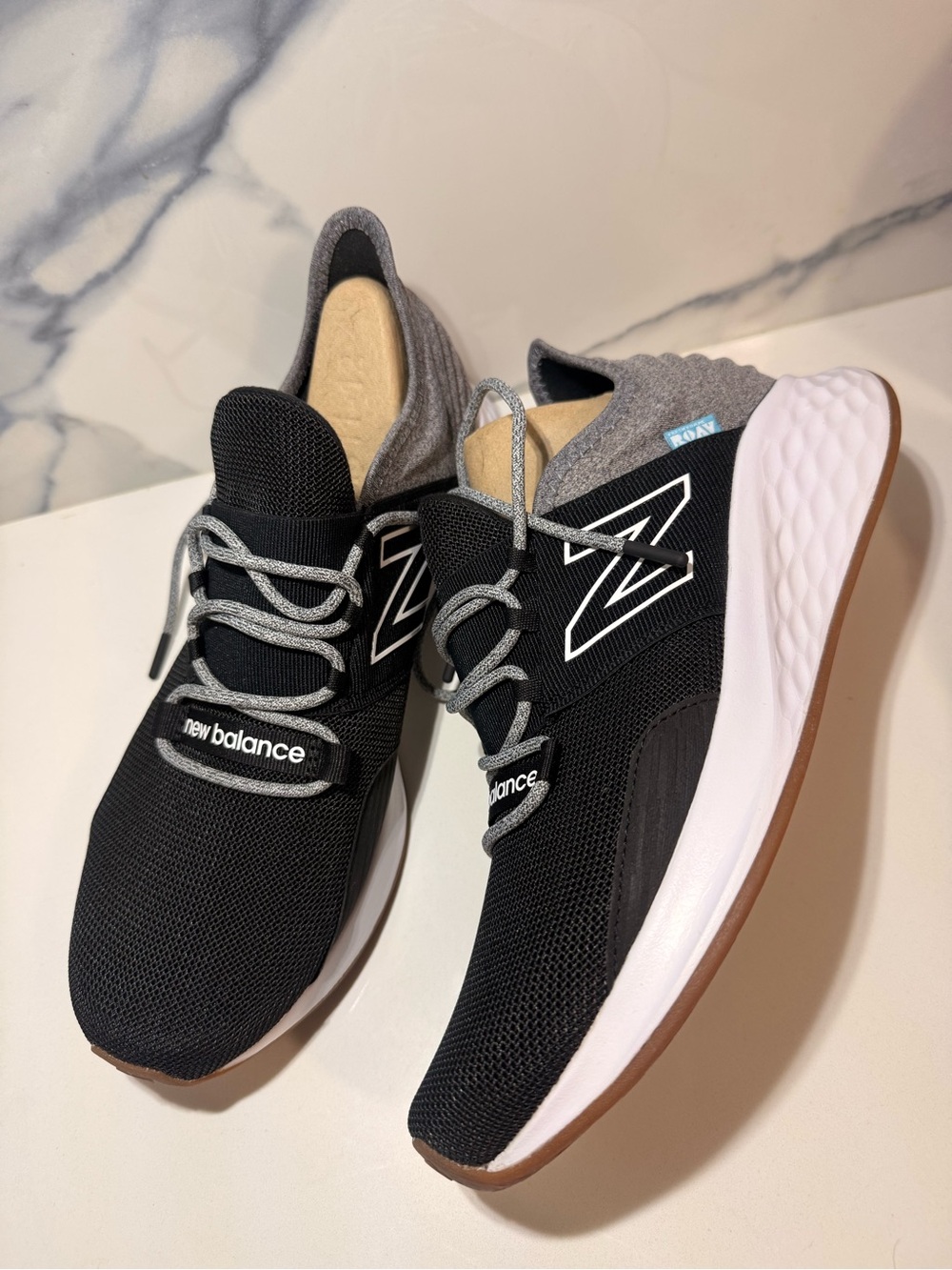 New Balance Men's Black and Gray Lace-Up Sneakers - Picture 3 of 7